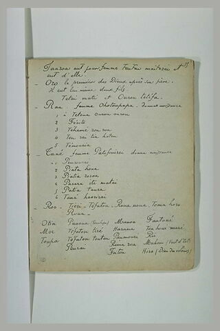 Texte manuscrit en langue française et tahitienne, image 2/2