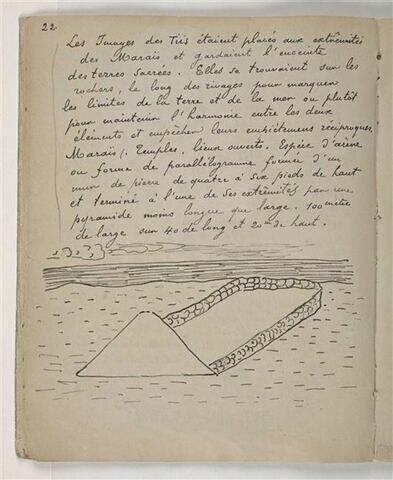 Texte manuscrit en langue française et illustration mahorie