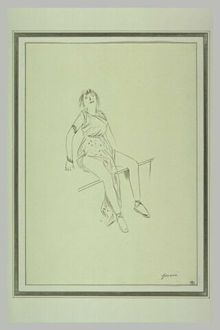 Danseuse assise sur une table, image 1/1