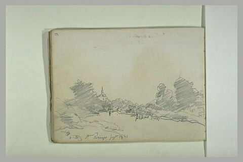 Paysage avec une église dans les frondaisons, image 1/1