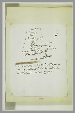 Caricature : matelot ramant au Théatre du Palais Royal