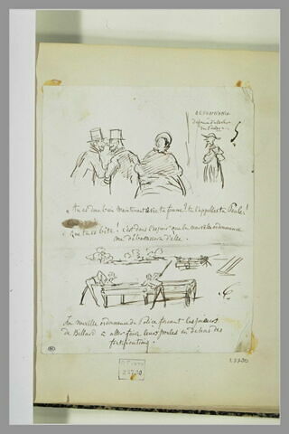 Caricatures : colloque entre deux messieurs ; deux joueurs de billard, image 1/1