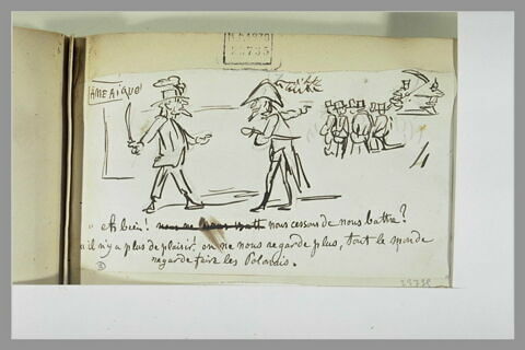 Caricature : dispute entre deux personnages et combat de deux polonais, image 1/1