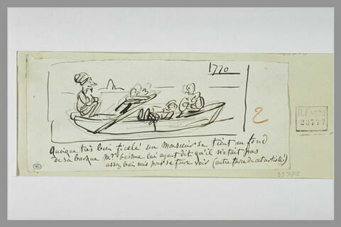 Caricature : tableau représentant des personnages dans une barque, image 1/1