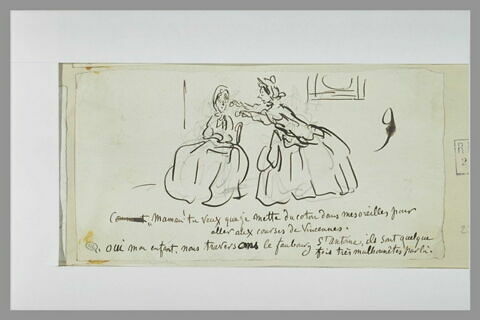 Caricature : dialogue entre une mère et sa fille, image 1/1