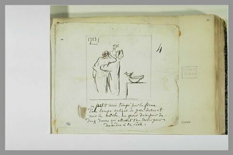 Caricature : tableau représentant deux femmes et une lampe antique, image 1/1