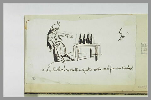 Caricature : un turc désignant une table avec des bouteilles, image 1/1