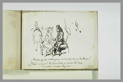 Caricature : dialogue entre un artiste et une femme, image 1/1