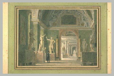 Vue du musée des antiques, au Louvre, à l'époque napoléonienne, image 2/3