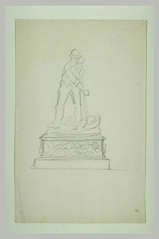 Etude pour un monument avec la statue d'un faucheur