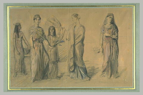 Cinq femmes en costumes orientaux