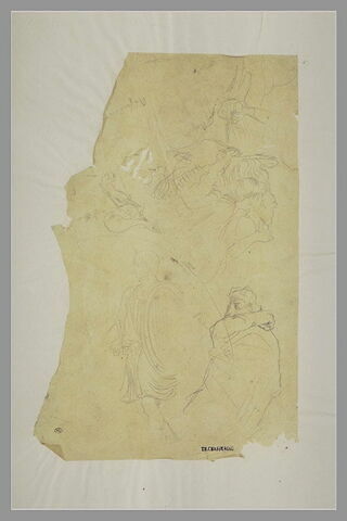 Etudes dont Hercule terrassant le lion de Némée et un cavalier, image 1/1
