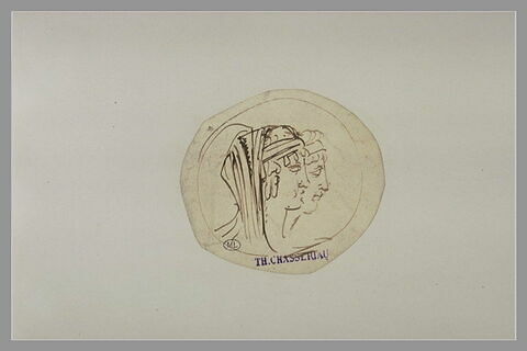 Monnaie avec deux profils antiques, image 1/1