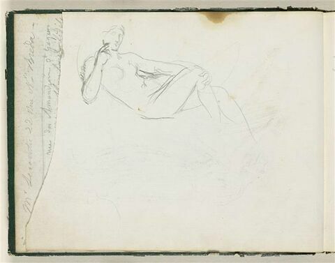 Femme, nue, mi-allongée, image 1/2