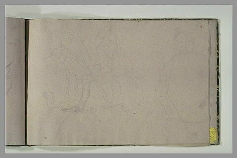 Chevalier en armure sur son cheval ; croquis, image 1/1