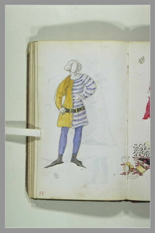 Personnage en costume du Moyen-Age ; partie de costume, image 2/4