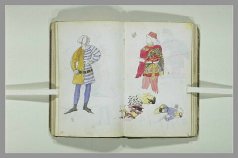 Personnage en costume du Moyen-Age ; partie de costume, image 3/4