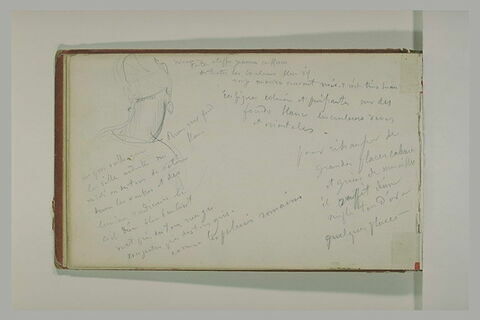 Une tête d'oriental vue de dos et une longue note manuscrite, image 1/1