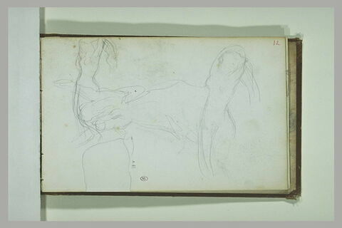 Croquis d'une femme levant les bras, de femmes nues relevant leur cheveux, image 1/1