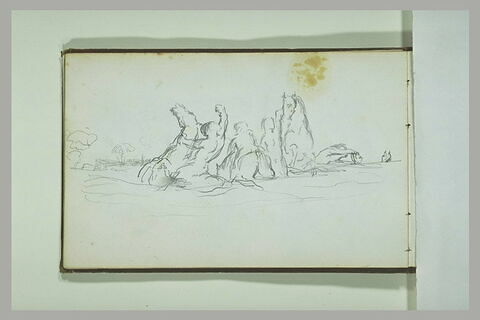 Cavaliers et chevaux dans l'eau, image 1/1