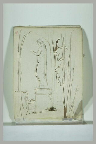 Etude d'une statue de la Vierge dans un paysage, image 1/1