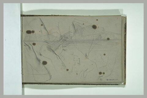 Paysage ; études de bras et de mains, image 1/1