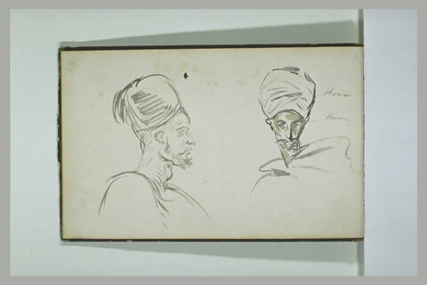Deux études de têtes d'homme arabes, image 1/1