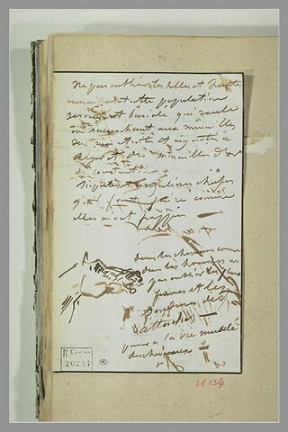 Tête de cheval ; longue note manuscrite