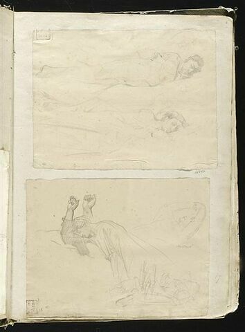 Deux études d'un homme endormi, image 3/3