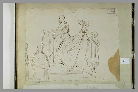 Enfant soulevant la traine d'un évêque, image 2/2