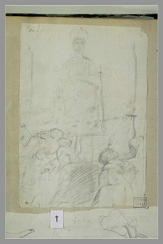 Pélerins devant une statue de saint Pierre assis, image 2/2