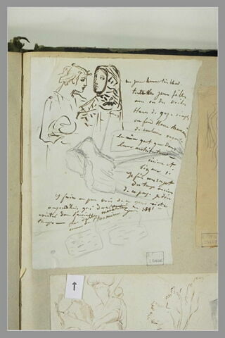 Deux femmes causant, vue en buste ; figure de dos ; dalles, image 2/2