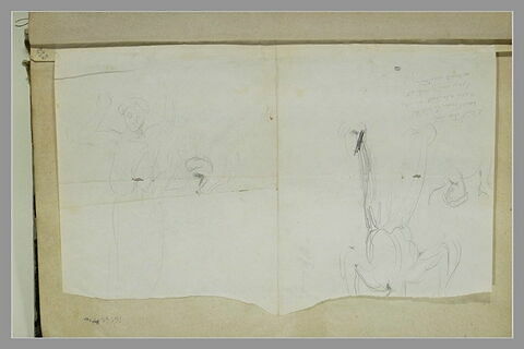 Femme debout de face levant les bras, tête de femme, image 2/2