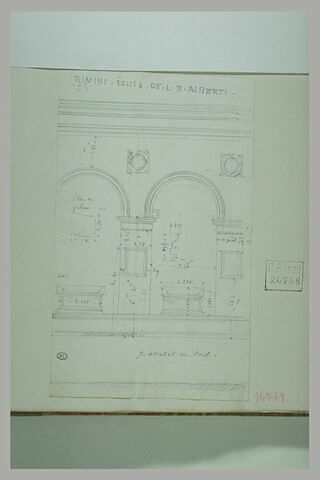 Rimini : étude de deux arcades à l'intérieur du Tempio Malatesta, image 1/1