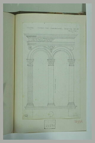 Parme : sacristie du couvent des dominicains ; étude d'une fenêtre