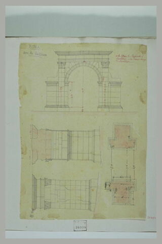 Quatre études de l'arc de Gallien à Rome, image 2/2