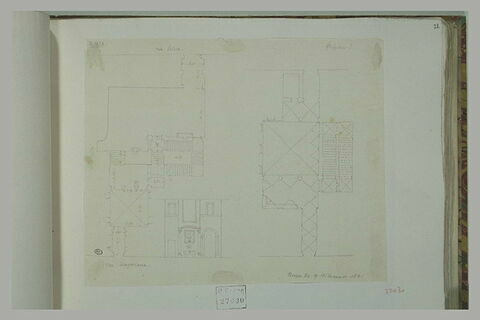 Deux plans, dont celui d'une maison entre la Via Felice et la Via Gregoriana, image 1/1