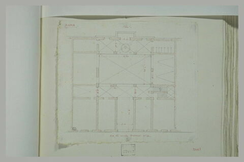 Plan d'un bâtiment entre le Tibre et la Via de Monte Brianzo, image 1/1
