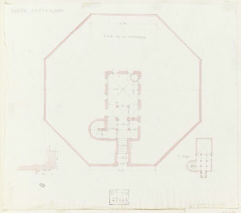 Plans de la Tour de la Forteresse à Civita Castellana, image 1/2