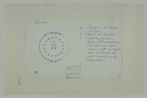 Plan d'un temple circulaire antique à Pérouse, image 1/1