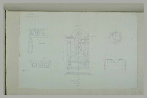 Naples : tombeaux, autel, écusson de San Domenico Maggiore et lavoir