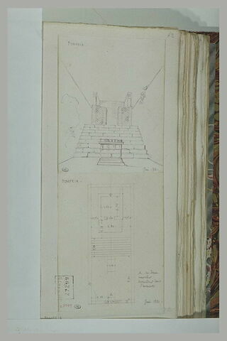 Pompei : ruines d'une édifice à escalier ; Pompéi : plan