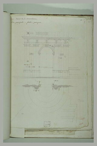 Relevé et plan de la porte principale du Palais de la Chancellerie, image 2/2