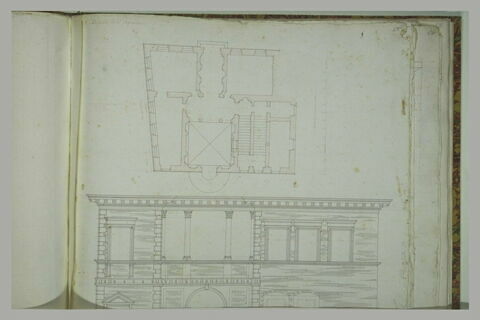 Rome : plan et façade du palais dell'Aquila, image 2/3