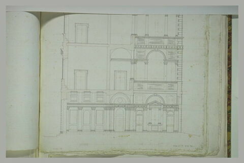 Rome : plan et façade du palais dell'Aquila, image 2/2