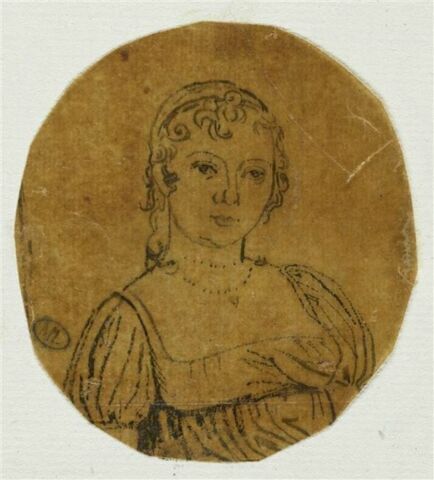 Portrait de femme, en buste, en toilette Empire, image 1/2