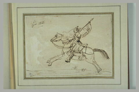 Cavalier oriental portant un étendard, image 1/1