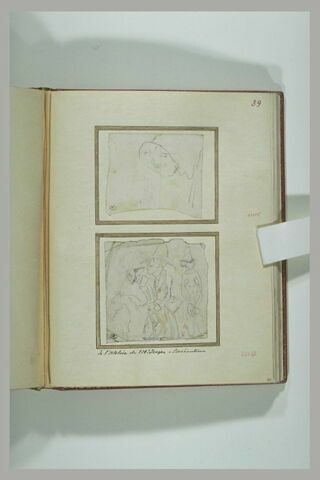Trois hommes et un cheval : caricature de l'atelier d'Ingres, image 2/3