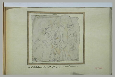 Trois hommes et un cheval : caricature de l'atelier d'Ingres, image 3/3