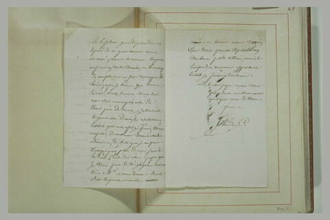 Lettre de Théodore Chassériau à son père, Benoit Chassériau, image 1/1